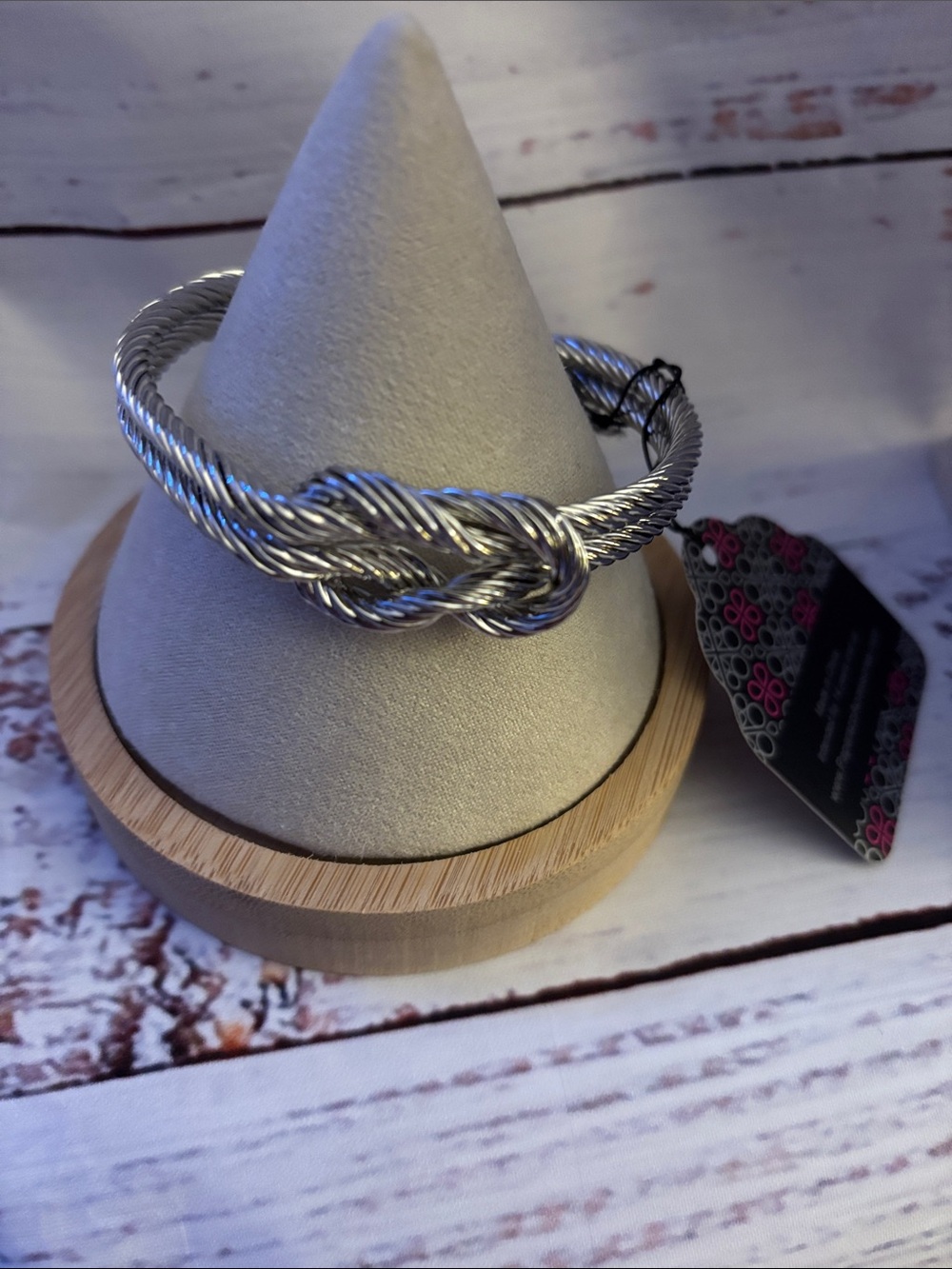 paparazzi Silver-Tone Twisted Knot Cable Bracelet